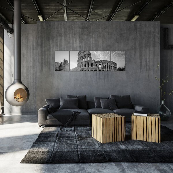 Obraz - Koloseum w Rzymie, czarno-biały (170x50 cm)