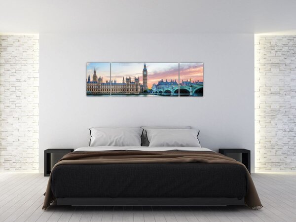 Obraz - Londyn w pastelowych kolorach (170x50 cm)