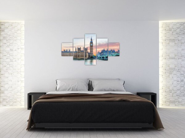 Obraz - Londyn w pastelowych kolorach (125x70 cm)