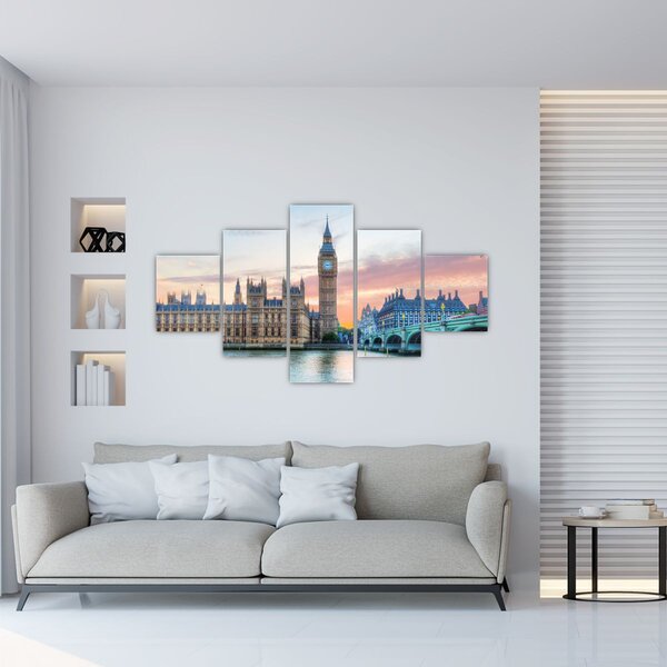 Obraz - Londyn w pastelowych kolorach (125x70 cm)