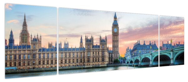 Obraz - Londyn w pastelowych kolorach (170x50 cm)
