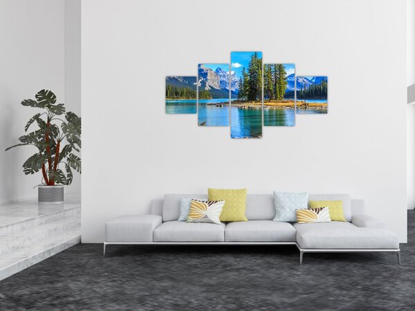 Obraz - Krajobraz górski z rzeką (125x70 cm)
