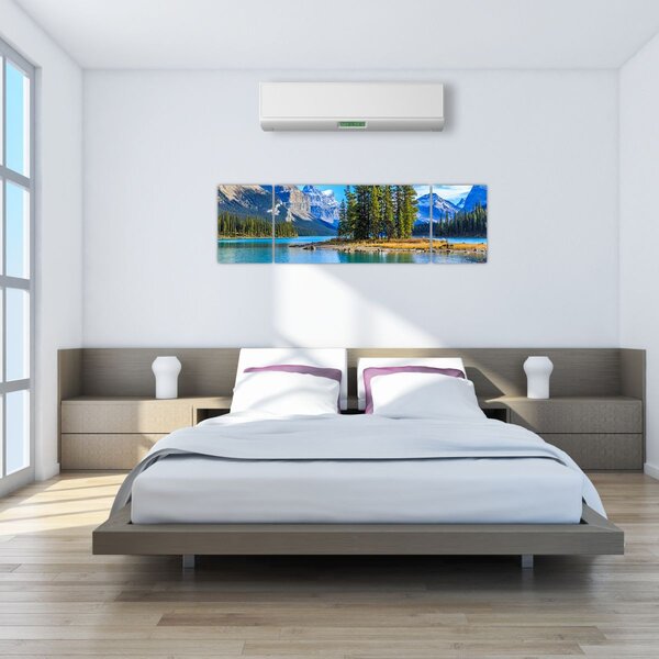 Obraz - Krajobraz górski z rzeką (170x50 cm)