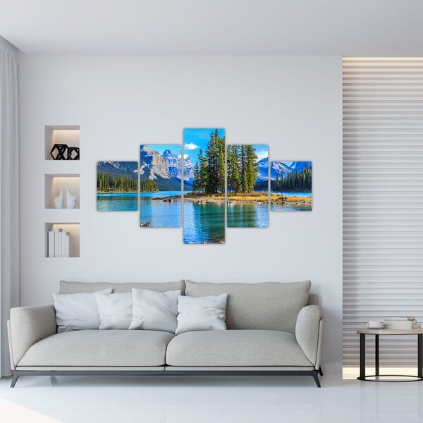 Obraz - Krajobraz górski z rzeką (125x70 cm)