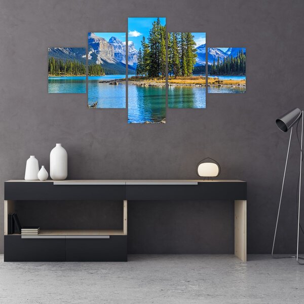 Obraz - Krajobraz górski z rzeką (125x70 cm)