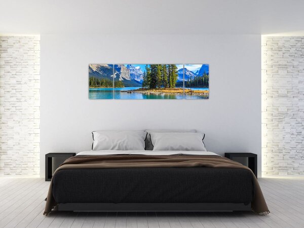 Obraz - Krajobraz górski z rzeką (170x50 cm)