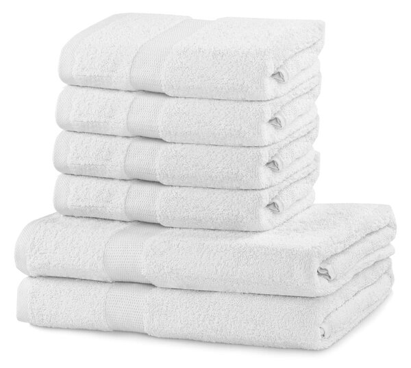 Zestaw 6 białych bawełnianych ręczników DecoKing Marina
