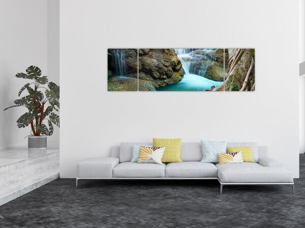 Obraz - Rzeka z wodospadami (170x50 cm)