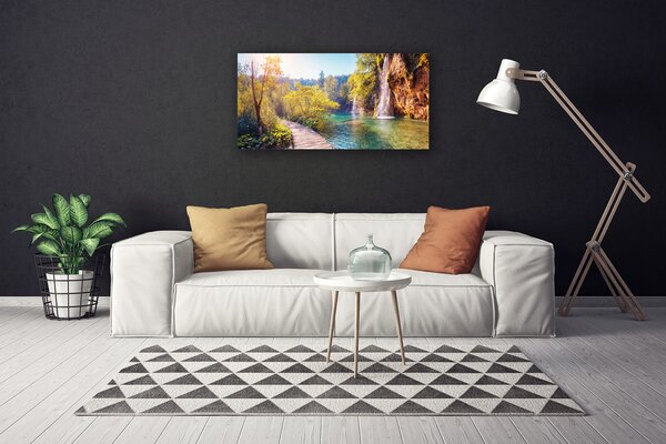 Obraz canvas Spokojna Tafla Jeziora o Zmierzchu