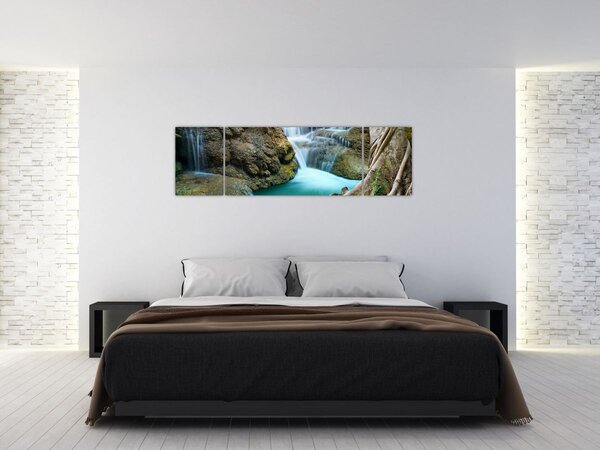 Obraz - Rzeka z wodospadami (170x50 cm)