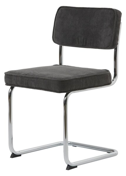 Szare sztruksowe krzesło Rupert – Unique Furniture
