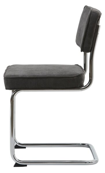 Szare sztruksowe krzesło Rupert – Unique Furniture