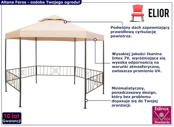 Beżowa altana do ogrodu M1-G61