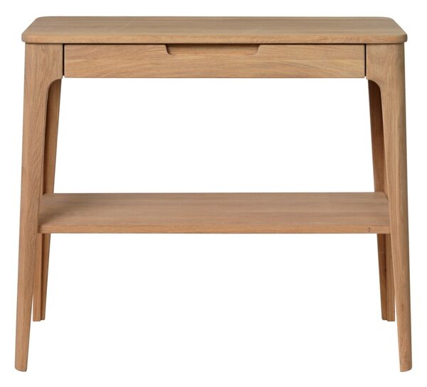Konsola z drewna białego dębu Unique Furniture Amalfi, 90x37 cm