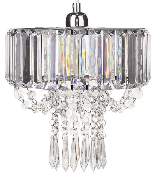 Żyrandol glam kryształowy wiszące światło lampa 83 cm szkło akrylowe chrom Adorn Beliani