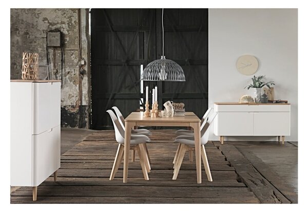 Niska komoda z drewna białego dębu Unique Furniture Amalfi