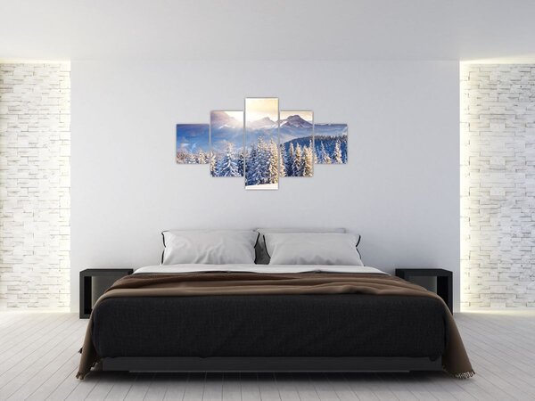 Obraz - Krajobraz górski zimą (125x70 cm)