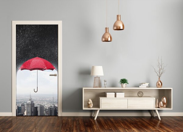 Fototapeta samoprzylepna DRZWI Parasol nad miastem