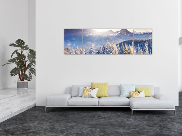 Obraz - Krajobraz górski zimą (170x50 cm)