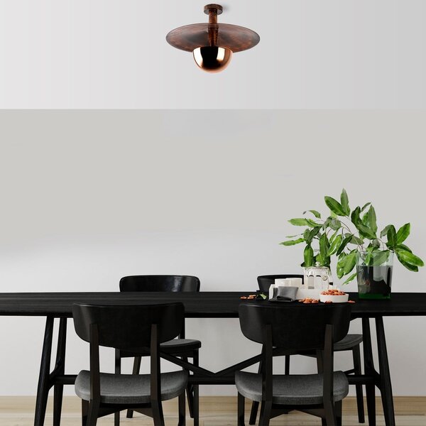 Lampa sufitowa w kolorze miedzi z metalowym kloszem ø 48 cm Kurt – Opviq lights