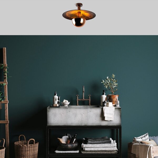 Lampa sufitowa w kolorze miedzi z metalowym kloszem ø 48 cm Kurt – Opviq lights