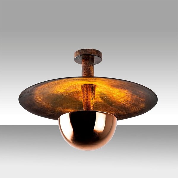 Lampa sufitowa w kolorze miedzi z metalowym kloszem ø 48 cm Kurt – Opviq lights