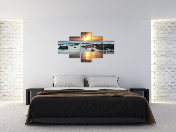Obraz - Skąpane w słońcu morze (125x70 cm)
