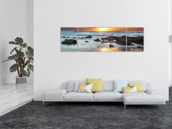 Obraz - Skąpane w słońcu morze (170x50 cm)