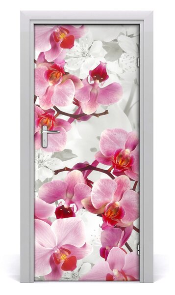 Okleina Naklejka fototapeta na drzwi Różowa orchidea