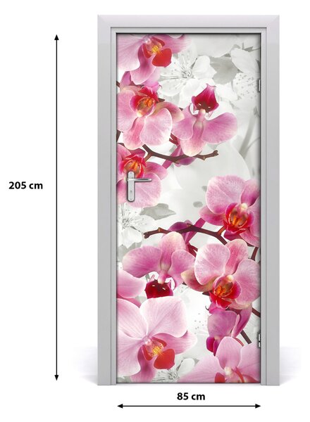 Okleina Naklejka fototapeta na drzwi Różowa orchidea