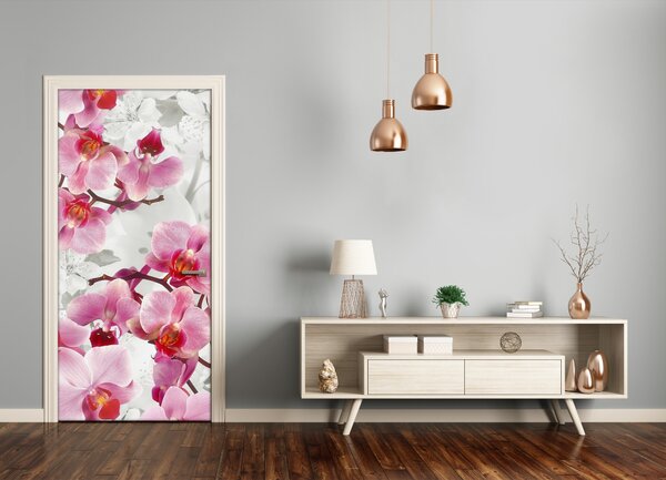 Okleina Naklejka fototapeta na drzwi Różowa orchidea