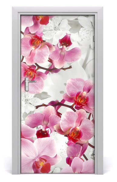 Okleina Naklejka fototapeta na drzwi Różowa orchidea