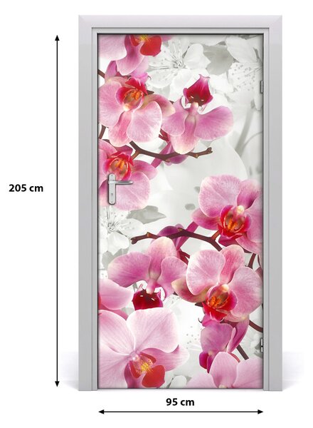 Okleina Naklejka fototapeta na drzwi Różowa orchidea