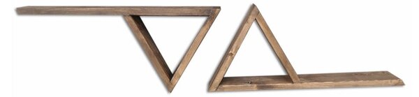 Zestaw 2 półek drewnianych Triangles