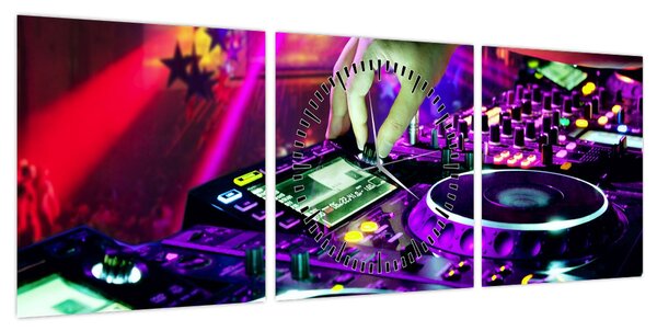 Obraz - DJ (z zegarem) (90x30 cm)