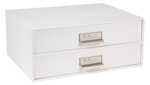 Biały 2-piętrowy pojemnik z szufladami na dokumenty Bigso Box of Sweden Birger, 33x22,5 cm