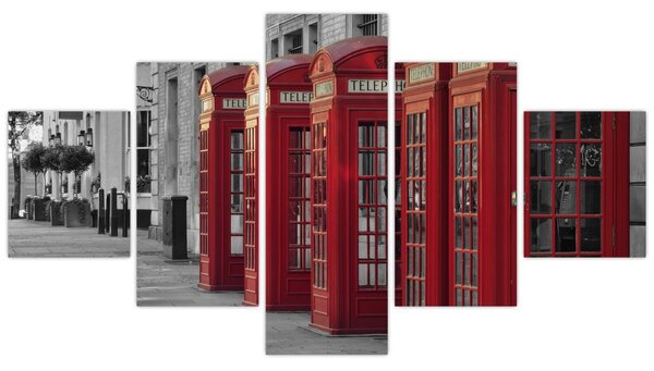 Obraz - Budki telefoniczne w Londynie (125x70 cm)