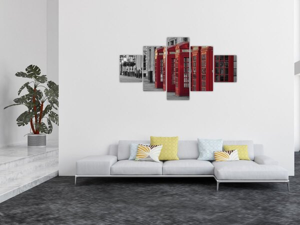 Obraz - Budki telefoniczne w Londynie (125x70 cm)