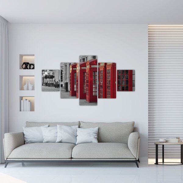 Obraz - Budki telefoniczne w Londynie (125x70 cm)