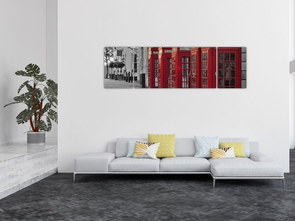 Obraz - Budki telefoniczne w Londynie (170x50 cm)