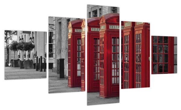 Obraz - Budki telefoniczne w Londynie (125x70 cm)