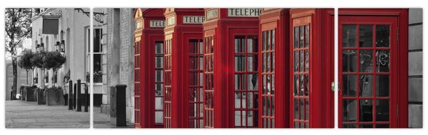 Obraz - Budki telefoniczne w Londynie (170x50 cm)
