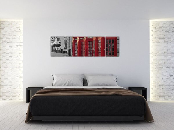 Obraz - Budki telefoniczne w Londynie (170x50 cm)