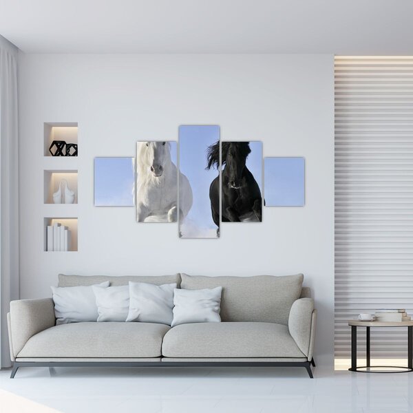 Obraz - Konie zimą (125x70 cm)