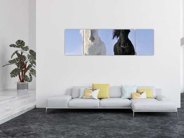 Obraz - Konie zimą (170x50 cm)