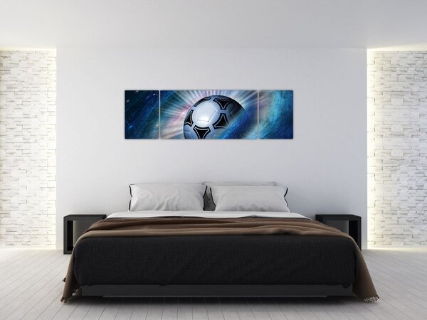 Obraz - Piłka nożna w kosmosie (170x50 cm)