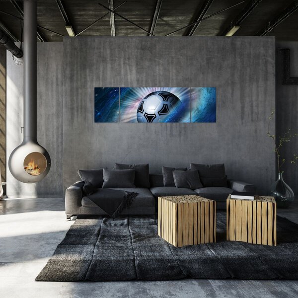 Obraz - Piłka nożna w kosmosie (170x50 cm)