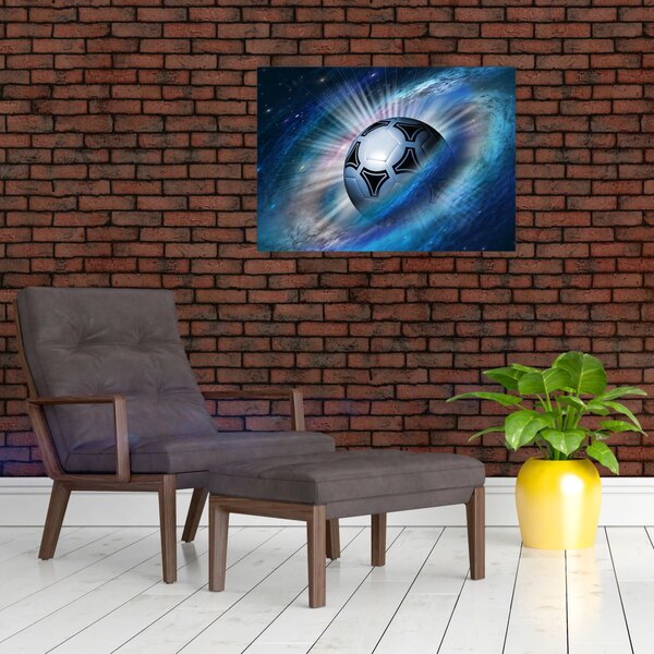 Obraz - Piłka nożna w kosmosie (70x50 cm)