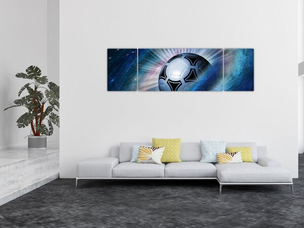Obraz - Piłka nożna w kosmosie (170x50 cm)