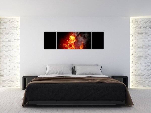 Obraz - Róże w ogniu (170x50 cm)